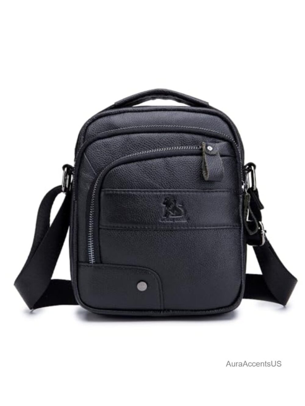 Leather Shoulder Bag Crossbody Messenger Briefcase for Men